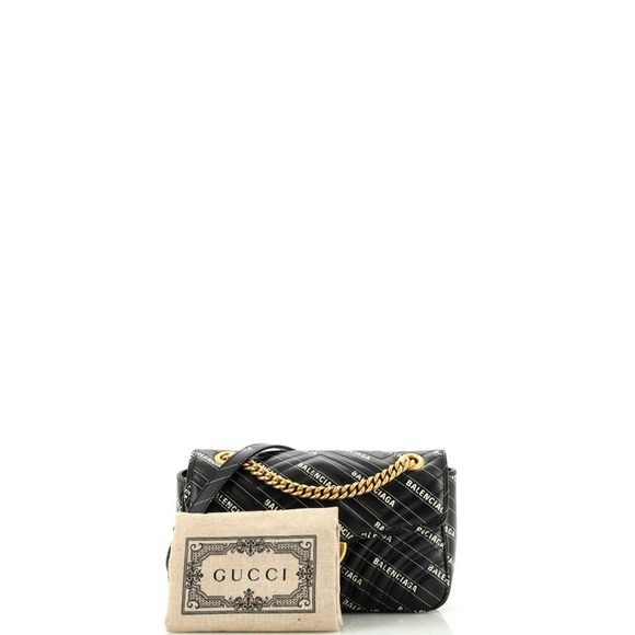 Gucci x Balenciaga The Hacker Project GG Marmont Flap Bag Printed Matelasse Leat - Picture 2 of 9